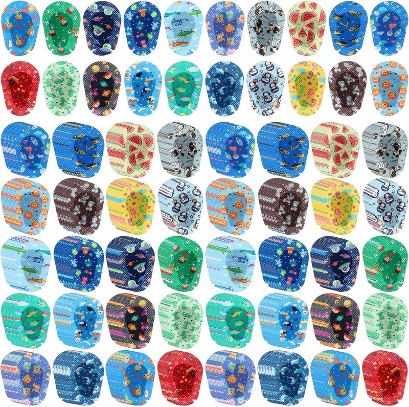 Copkim 300 Pcs Adhesive Eye Patches for Kids Boys 20 Styles Breathable Boy Eye Patch Bulk Light Blocking Cotton Adhesive Bandages for Toddler Boys, 3 x 2 Inch - Image 1